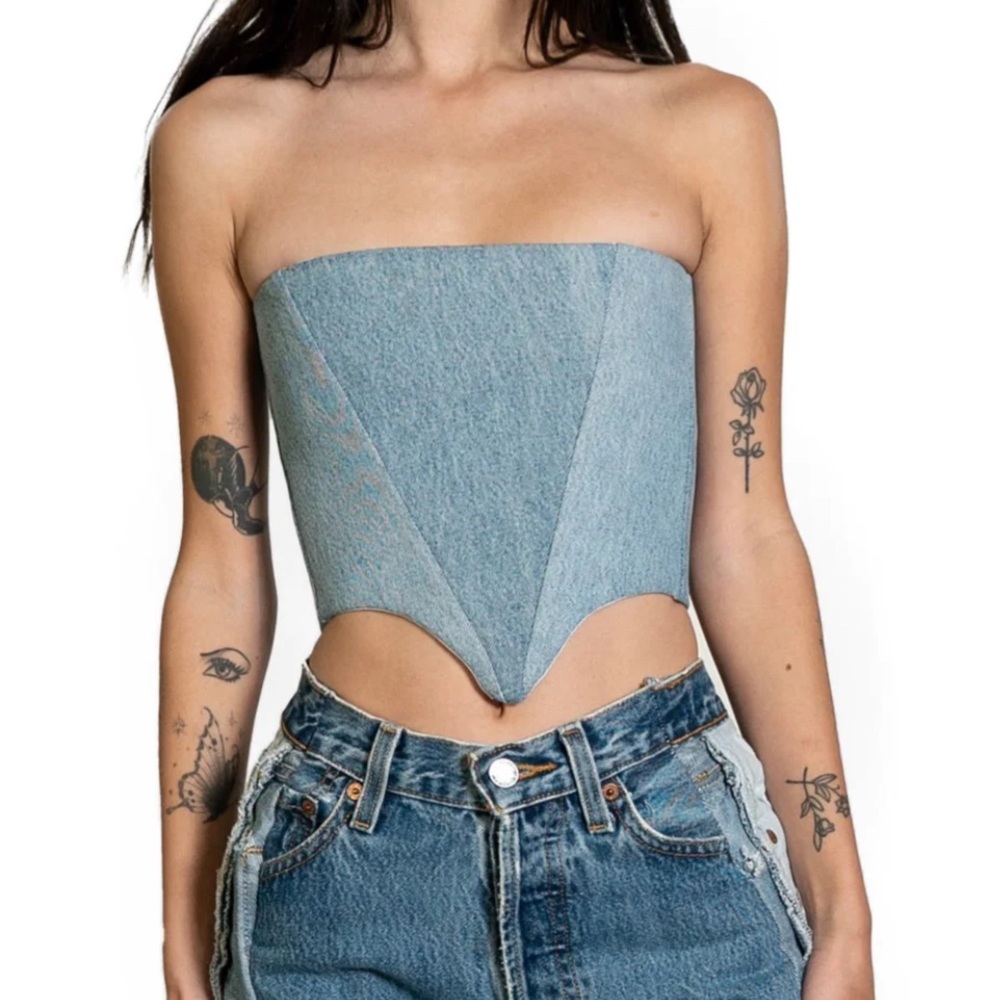 SAMI MIRO VINTAGE ALPHA DENIM CORSET SIZE MEDIUM